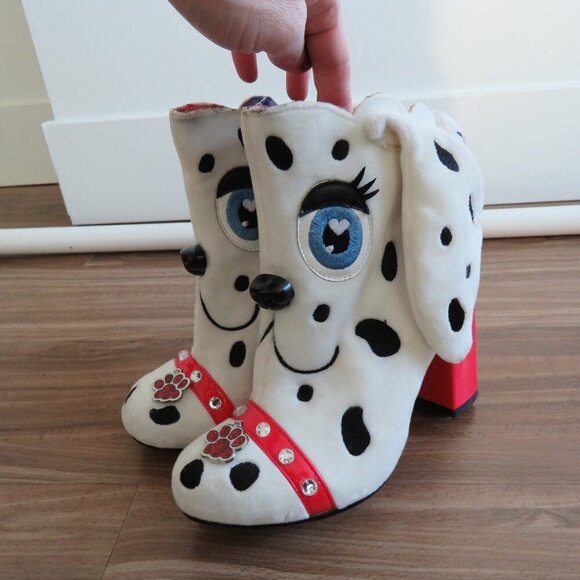 IRREGULAR CHOICE Dalmatian Pooch Perfect High Heel Boots Whimsy - Size US 5.5 - Picture 9 of 16